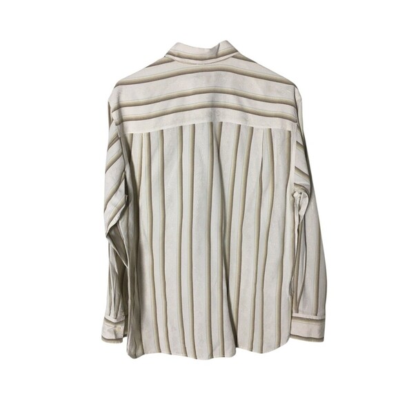 Tommy Bahama Shirt Men's Size Small Beige Brown Silk Cotton Blend Button Up - Picture 2 of 7